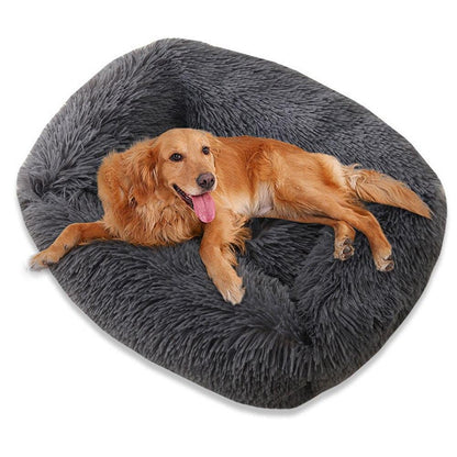 Square Dog & Cat Pet Bed for Medium Pets, Super Soft Warm Plush & Comfortable Pet Beds - Plushie Depot