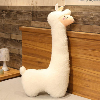 Giant Alpaca plush toy pillow White 1.3 meters - Plushie Depot
