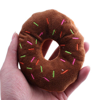 Funny Donut plush pet toy Coffee color Plushie Depot