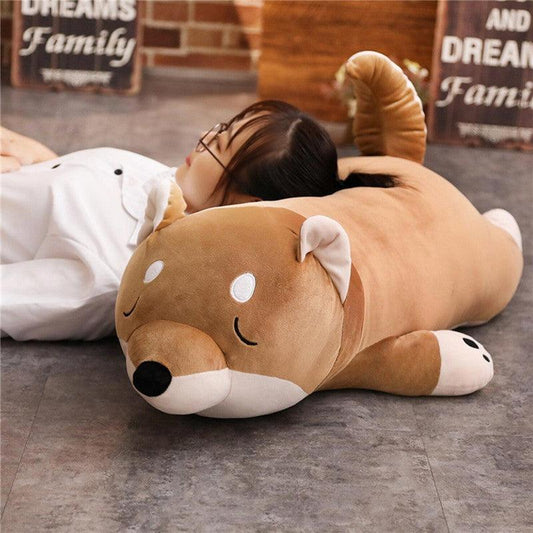 Lying Shiba Inu Dog Plush Pillow Pillows Plushie Depot