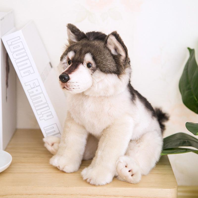15" Simulation Wolf Plush Toy, Realistic Gray Wolf Plushy Plushie Depot