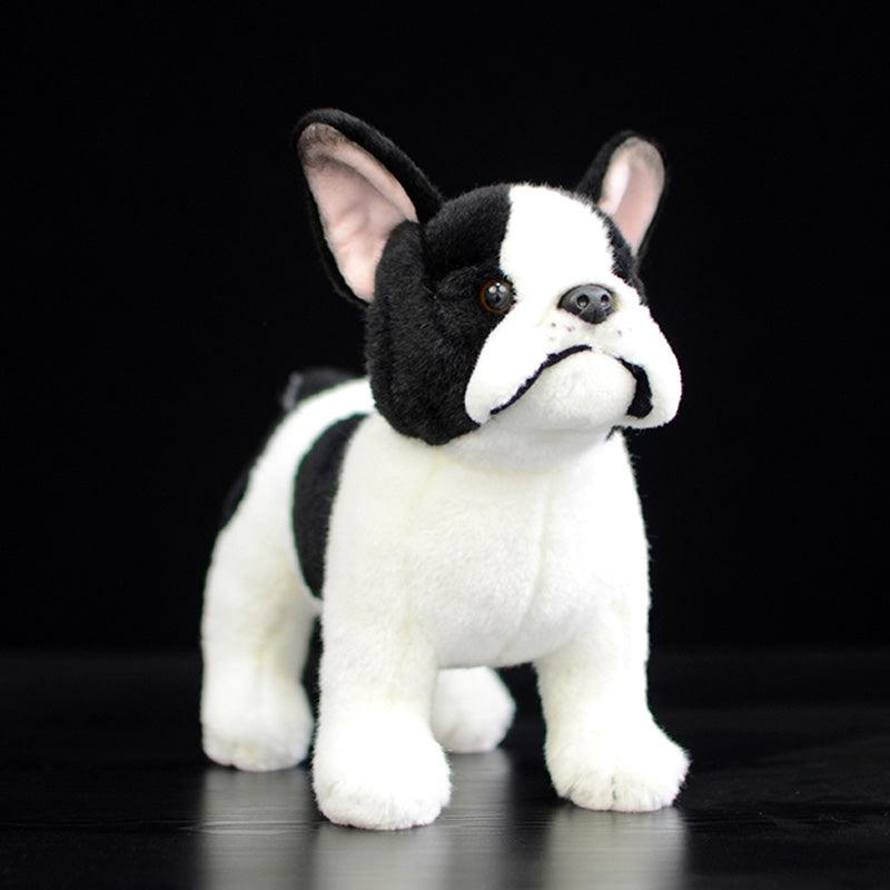 Cute Realistic Dog Plush Toys 10" Black and white Plushie Depot