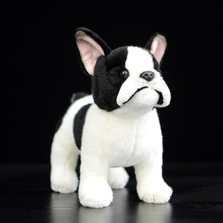 Cute Realistic Dog Plush Toys 10" Black and white - Plushie Depot
