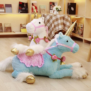 39" Large Majestic Unicorn Stuffed Animal Plush Doll with Saddle - Plushie Depot