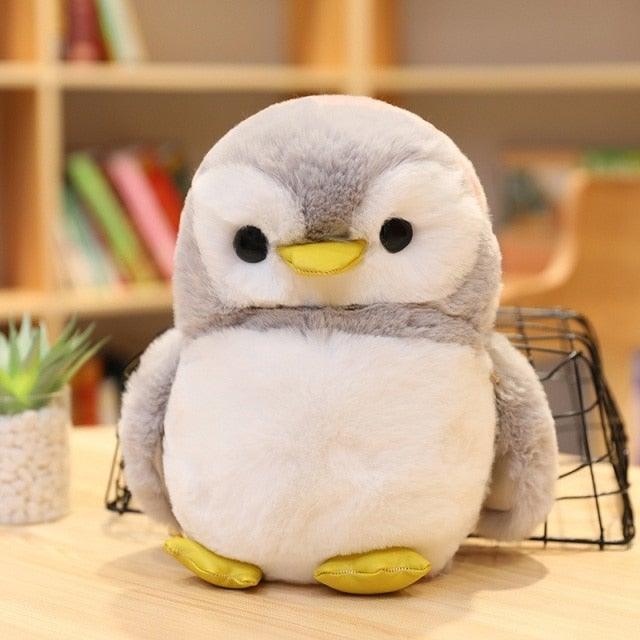 Kawaii Penguin Crossbody Bag Plush Toy 12" Gray Bags - Plushie Depot