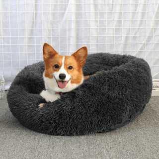 Round Plush Pet Dog Bed, Waterproof Bottom and Super Soft Plushie Depot
