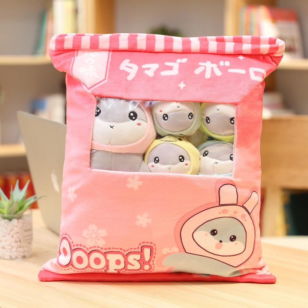 Cute Bag of Plush Toy Dolls Pink 35CMx45CM Plushie Depot