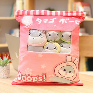 Cute Bag of Plush Toy Dolls Pink 35CMx45CM | Plushie Depot