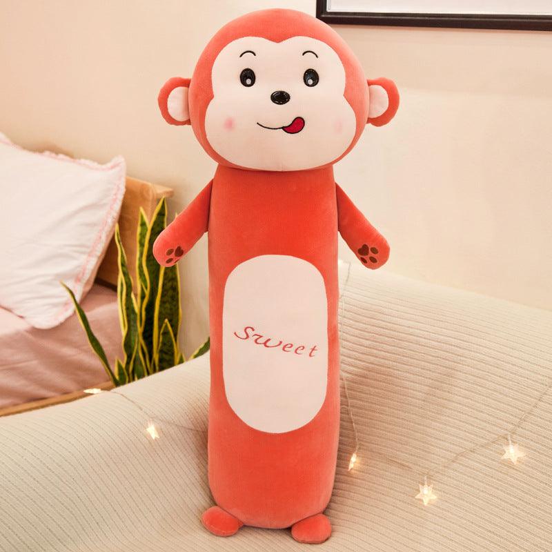 Long cylindrical pillow plush animal stuffed toy Monkey - Plushie Depot
