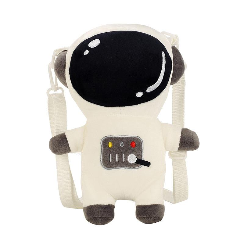 Spaceman Plush Toy, Astronaut Crossbody Bag 11" Gray Stuffed Toys - Plushie Depot