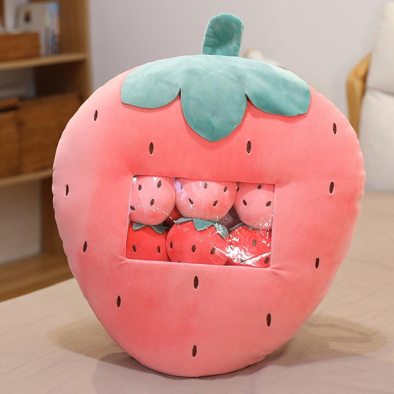 Fruit & Vegetable Snack Pillow Plush Toys Strawberry Plushie Depot