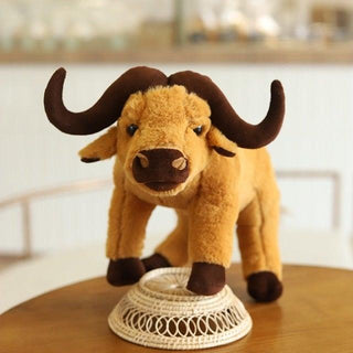 Vivid Long Horned Cow Plushie 13" Brown Stuffed Animals - Plushie Depot