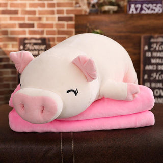 Pink pig plush toy Rice white squinting - Plushie Depot