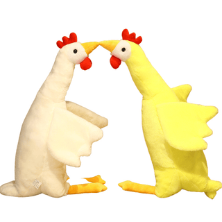 Giant Yellow and White Chickens Stuffed Animal Plush Toys, Great as a Body Pillow Plushie Depot