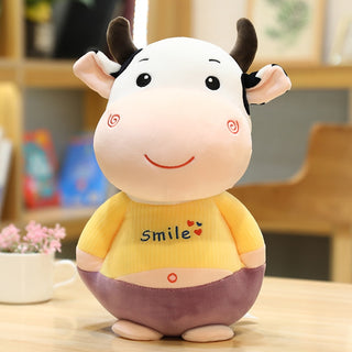 The Happy Smiling Cow Plushie yellow Plushie Depot