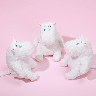 Cute White Sitting Hippo Plushie Stuffed Animals - Plushie Depot