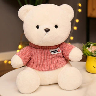 Cuddly Teddy Bear Plush Toys Red Sweater Stuffed Animals - Plushie Depot