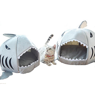 Shark Shaped Pet Bed For Small Dogs & Cats Plushie Depot