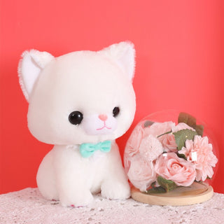 Cute Bowtie Kitty Cat Plushies white Stuffed Animals - Plushie Depot