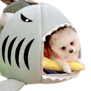 Shark Shaped Pet Bed For Small Dogs & Cats Plushie Depot