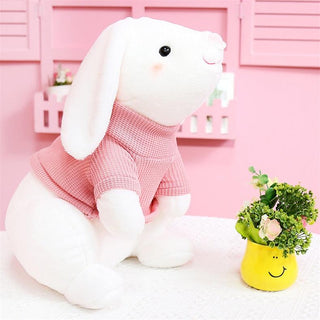 Kawaii Bunny Rabbit With a Sweater Plush Toys Pink Stuffed Animals - Plushie Depot
