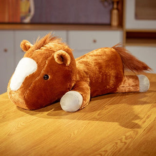 Super Cute Lying Horse Plushies brown Plushie Depot