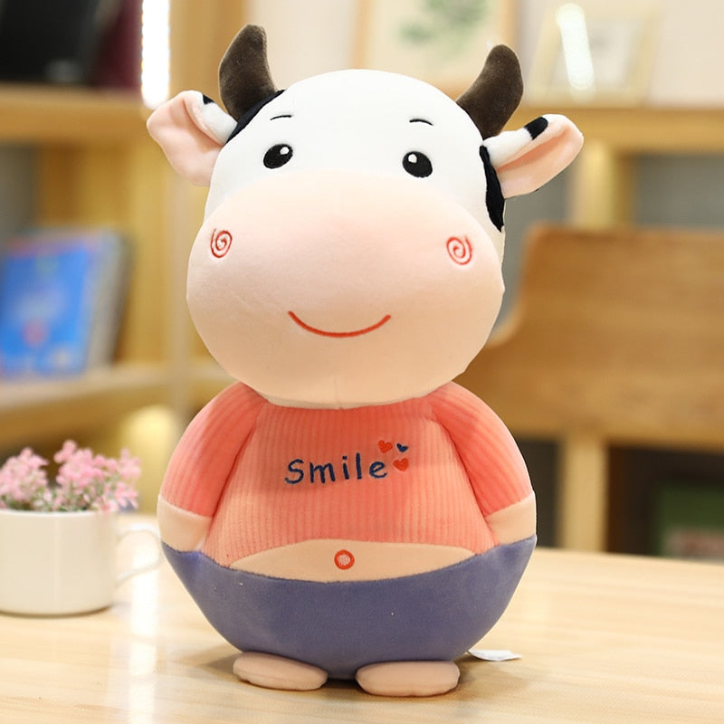The Happy Smiling Cow Plushie Pink Stuffed Animals - Plushie Depot