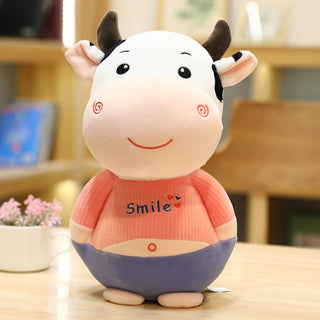 The Happy Smiling Cow Plushie Pink Plushie Depot