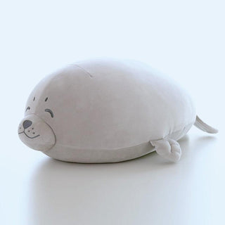 Happy Go Lucky Seal Plush Toys Gray Stuffed Animals - Plushie Depot