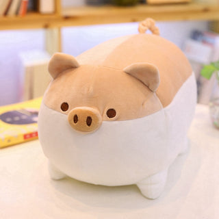Super Cute Chubby Piggy Plushies Brown Stuffed Animals - Plushie Depot