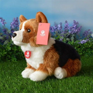 Cute Realistic Pembroke Welsh Corgi Plushie 8" Sitting Three Color | Plushie Depot