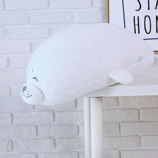 Happy Go Lucky Seal Plush Toys white Stuffed Animals - Plushie Depot