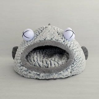 Cute Colorful Fish Cat Nest Bed Gray Plushie Depot