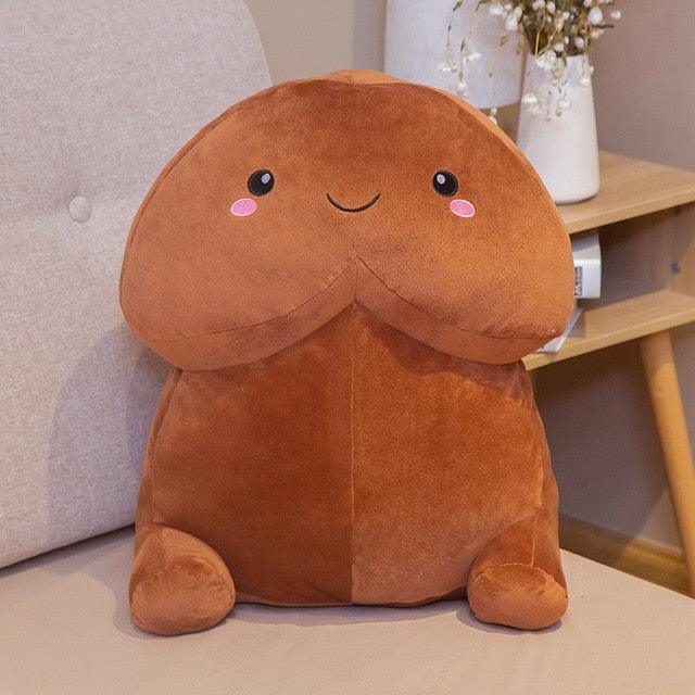 Funny and Adorable Penis Plush Toys, Great for Gag Gifts brown smile Stuffed Toys Plushie Depot