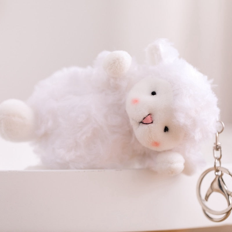 Fuzzy Lamb Keychain Plushie Stuffed Animals - Plushie Depot