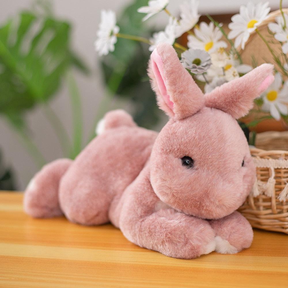 Realistic Furry Bunny Rabbit Plush Toy 6 Stuffed Animals Plushie Depot