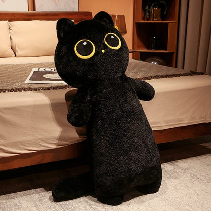 Long Fluffy Big Eyes Cat Plushies black Stuffed Animals Plushie Depot