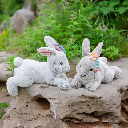 Realistic Furry Bunny Rabbit Plush Toy Stuffed Animals Plushie Depot