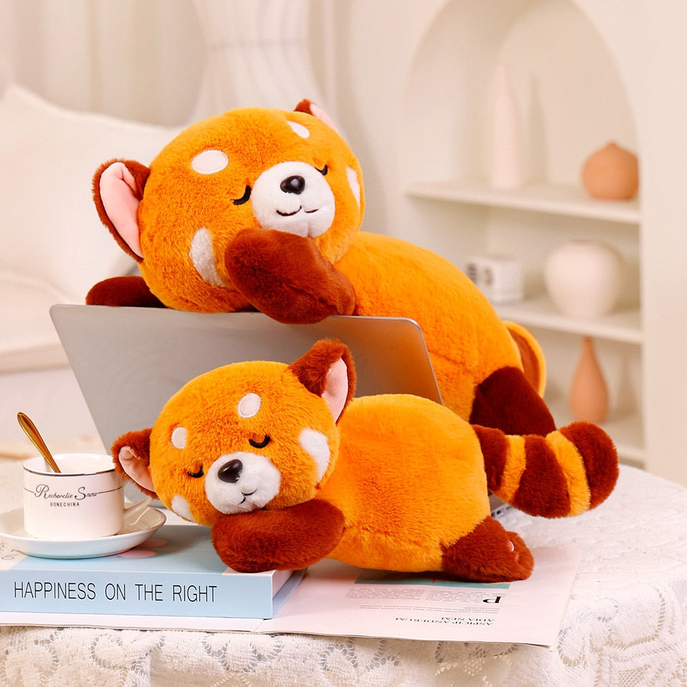 Sleepy Red Panda Plushie Stuffed Animals - Plushie Depot