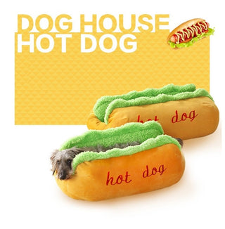 Hot Dog Shaped Pet Bed Plushie Depot