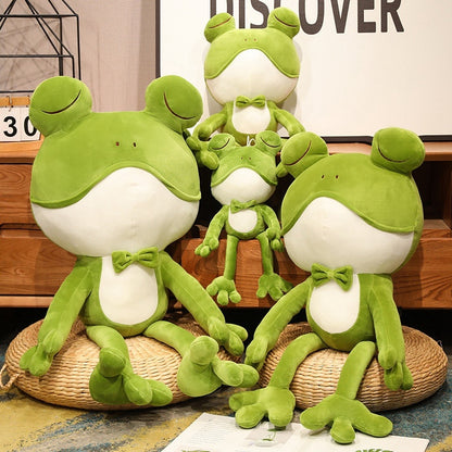 Sleepy Green Frog Plushie Stuffed Animals - Plushie Depot