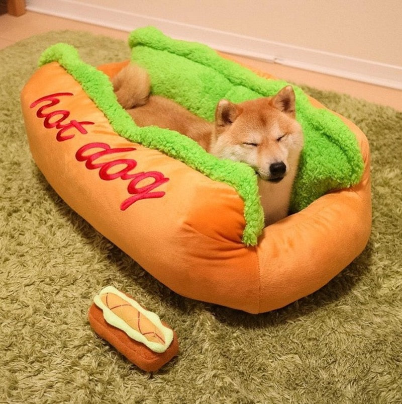 Hot Dog Shaped Pet Bed Pet beds Plushie Depot