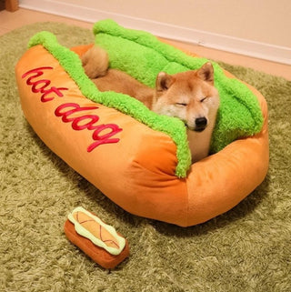 Hot Dog Shaped Pet Bed Pet beds - Plushie Depot