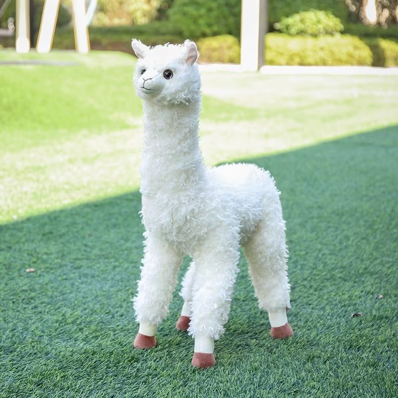 Giant Lifelike Alpaca Plush Toys White Stuffed Animals Plushie Depot