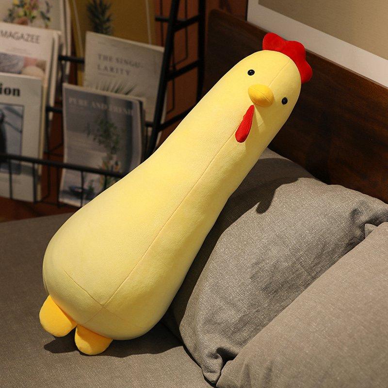Giant Fluffy Chicken Plush Toys Long Yellow Stuffed Toys Plushie Depot