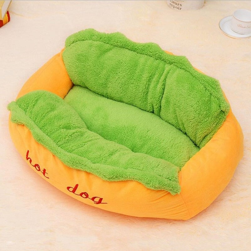 Hot Dog Shaped Pet Bed Pet Bed Pet beds Plushie Depot