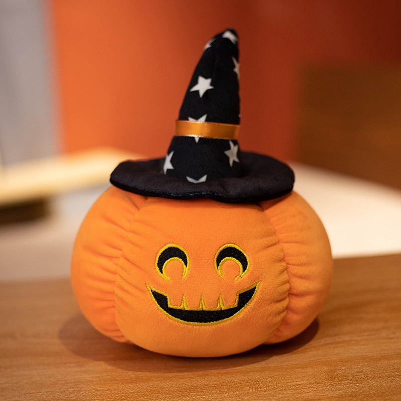 Halloween Black Hat Pumpkin Plushies star black smile Stuffed Toys Plushie Depot