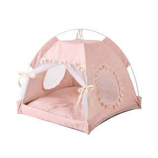 Adorable Doggy & Kitty Pet Tent Beds Floral Pink Plushie Depot