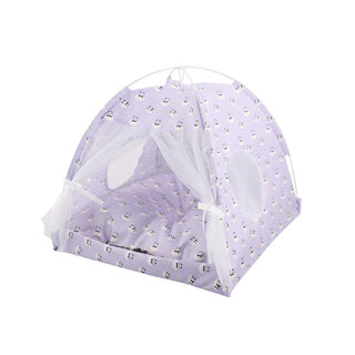 Adorable Doggy & Kitty Pet Tent Beds Purple Panda Plushie Depot