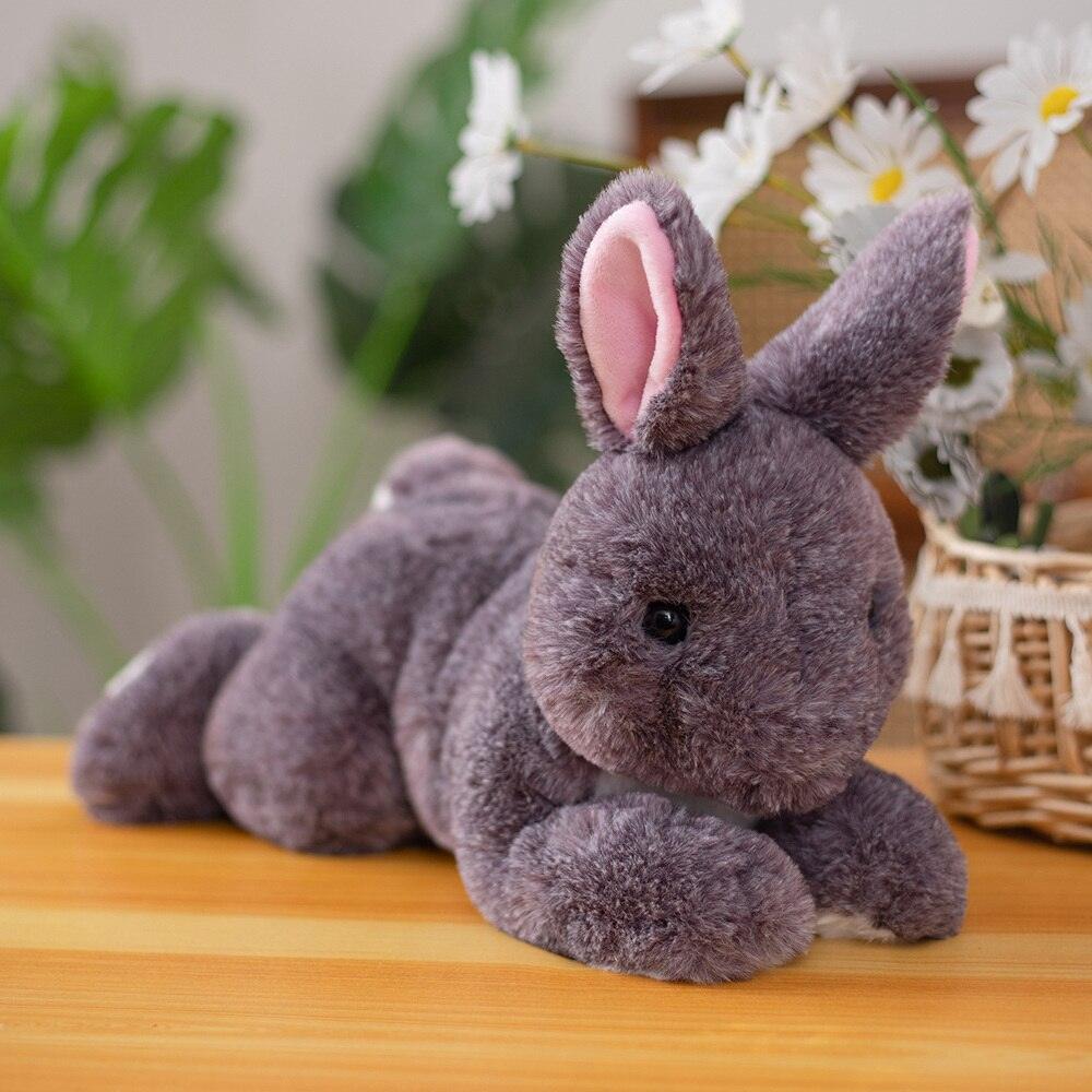 Realistic Furry Bunny Rabbit Plush Toy 13 Stuffed Animals Plushie Depot